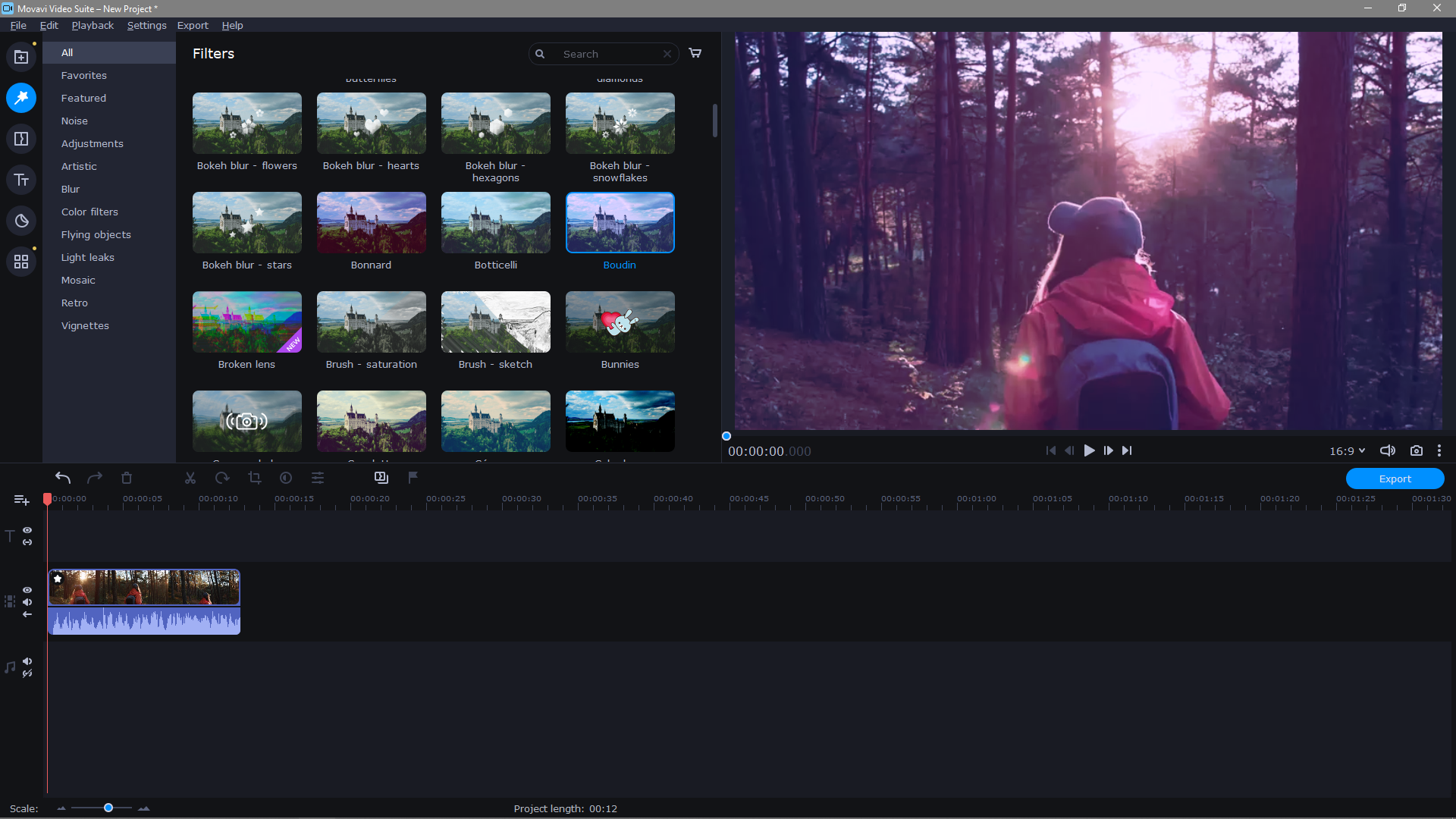 screenshot of Movavi Video Editor Plus